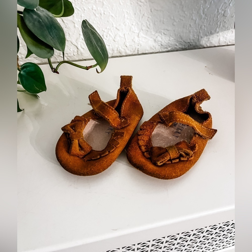 Suede Moccasin Maryjane 6-12m Baby Girl Shoes Brown Leather Jolieberry